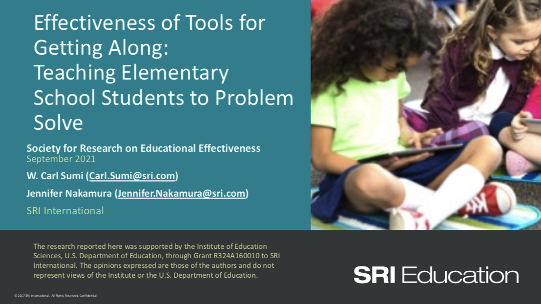 Effectiveness of Tools for Getting Along: Teaching Elementary School Students to Problem Solve