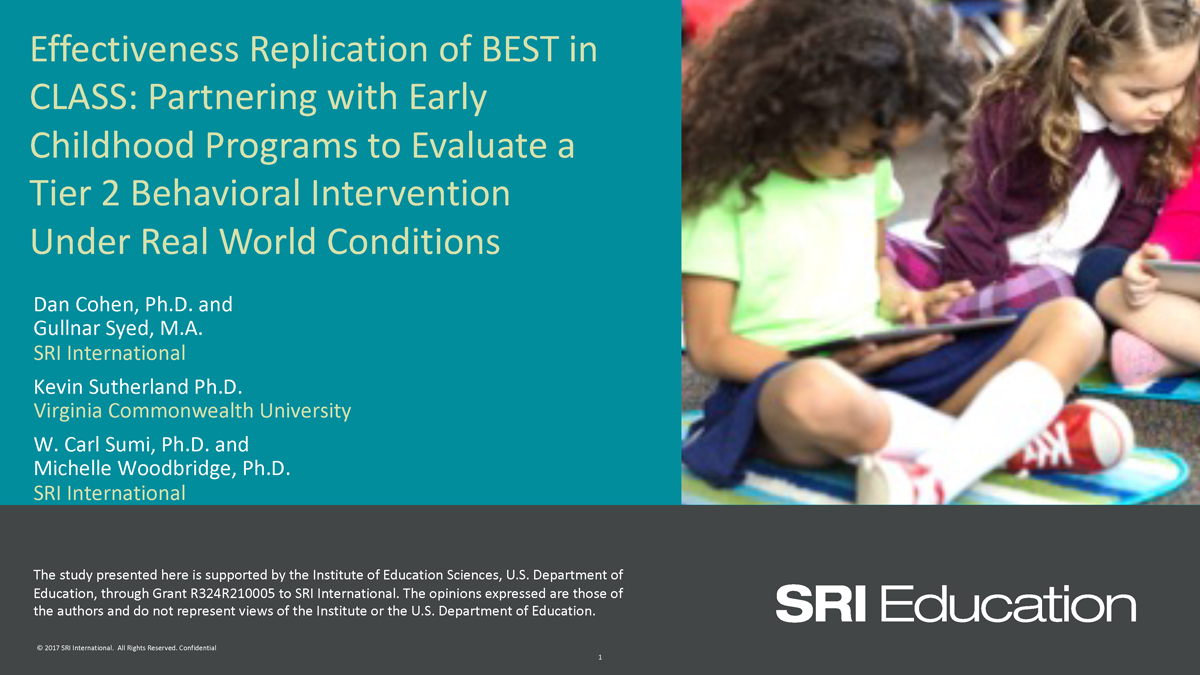 Effectiveness Replication of BEST in CLASS: Partnering with Early Childhood Programs to Evaluate a Tier 2 Behavioral Intervention Under Real World Conditions
